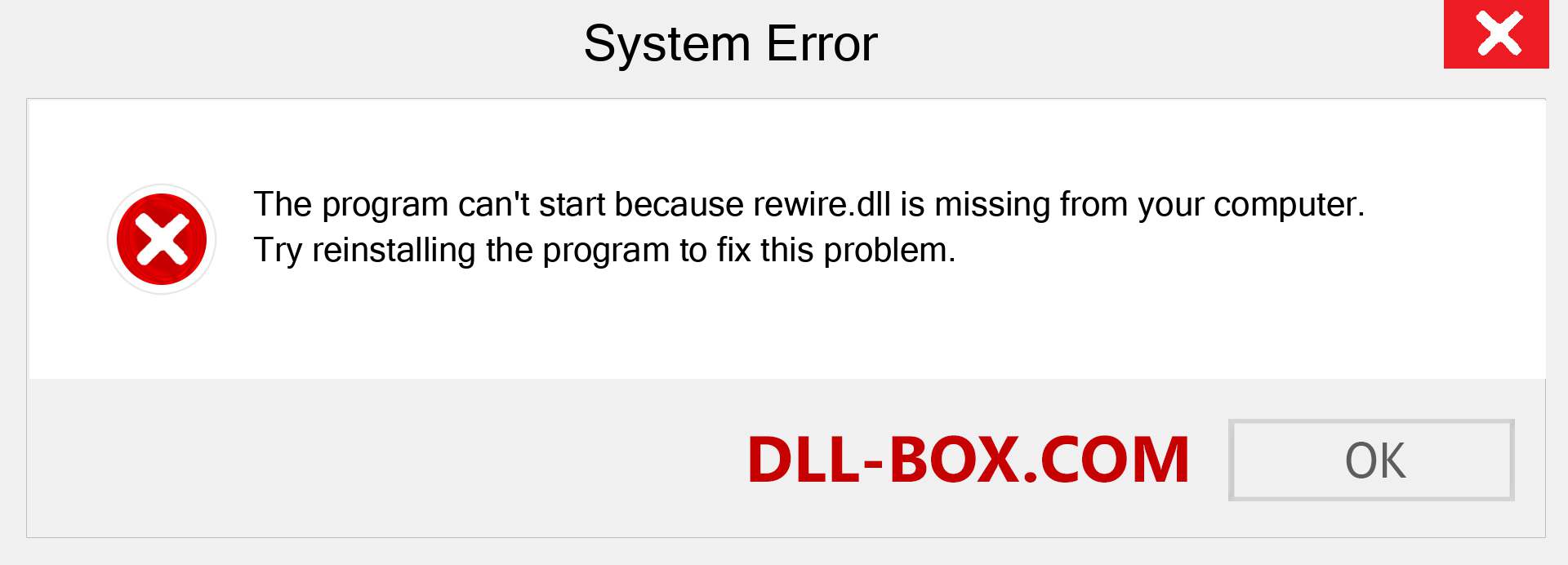  rewire.dll file is missing?. Download for Windows 7, 8, 10 - Fix  rewire dll Missing Error on Windows, photos, images